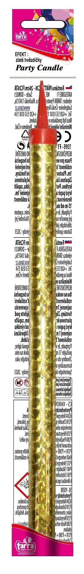 PÁRTY FONTÁNA na dort 26 cm - 90 sec., 4/60/1