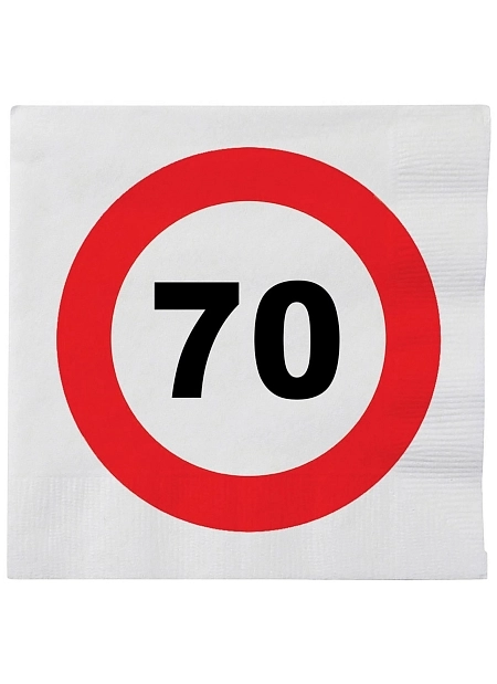 Ubrousky dopravní značka - 70 let - 33 x 33 cm - 16 ks/ bal.