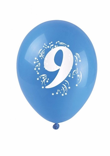 BALÓNKY POTISK ČÍSLA - 9 , 3ks v bal. 25cm