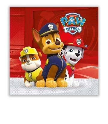 Ubrousky PAW PATROL - Tlapková patrola - 33 x 33 cm - 20 ks