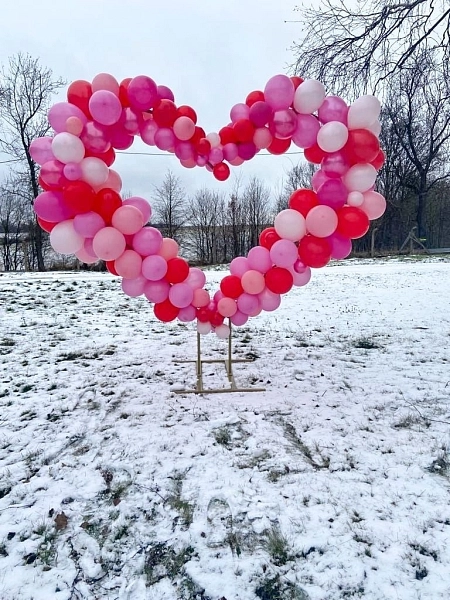 Balón fóliový srdce ombré - modrobílé - 48 cm