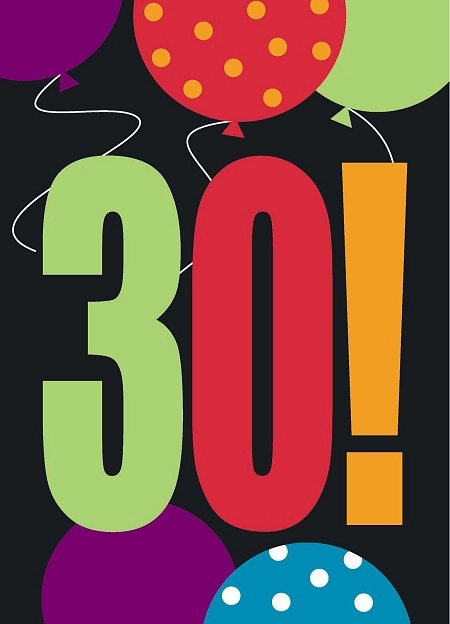 POZVÁNKY - HAPPY BIRTHDAY - narozeniny - 8 KS - 30. LET