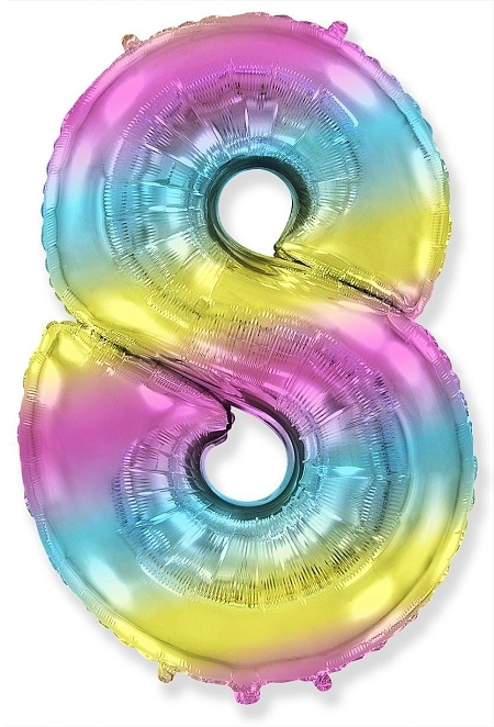 Balón foliový číslice DUHOVÁ 102 cm - 0