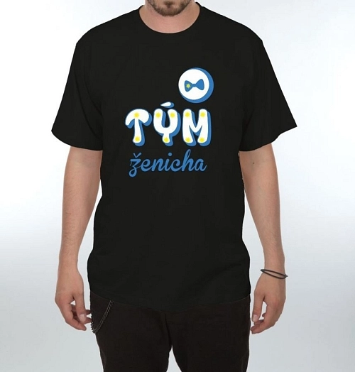 Tričko TÝM ŽENICHA černé XL - Rozlučka se svobodou