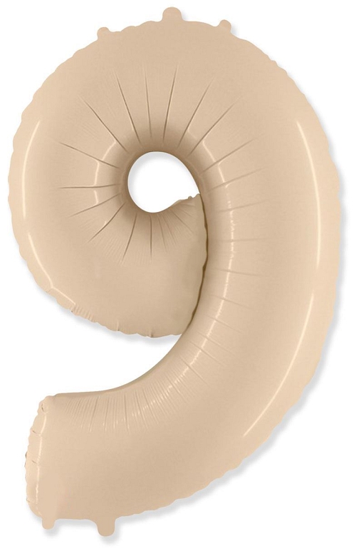 Balón foliový číslice KRÉMOVÁ  - 102 cm - 9