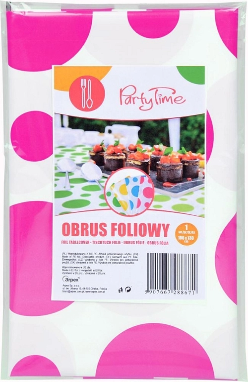 Ubrus foliový puntík - RŮŽOVÝ 100 x 130 cm