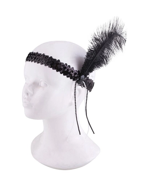 Čelenka s pérem černá - Charlestone