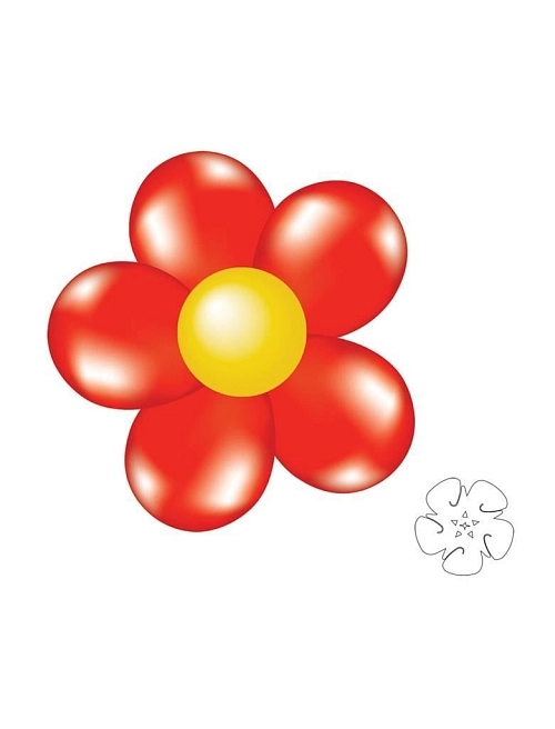 Spojovací klip na balónky květina - 6 ks