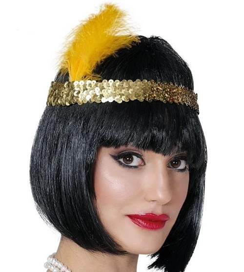 Čelenka s pérem zlatá - Charlestone