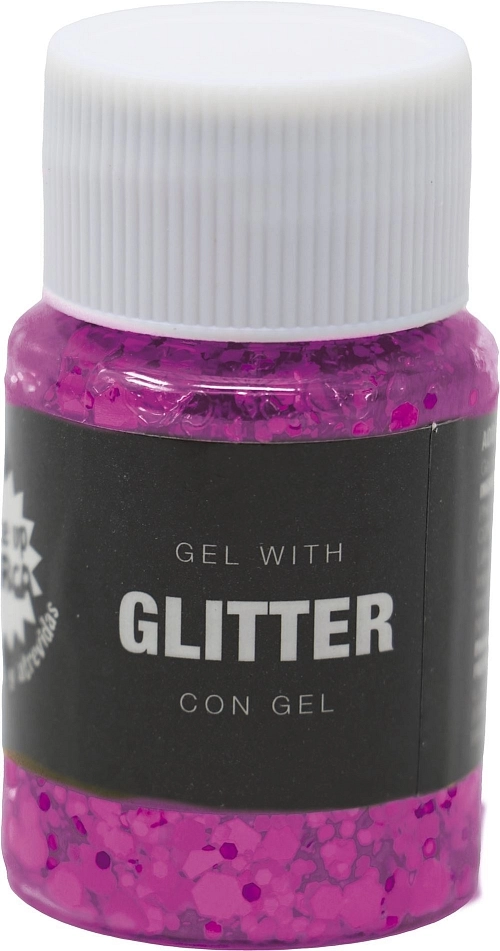 Gelové třpytky růžové na obličej - 20 g