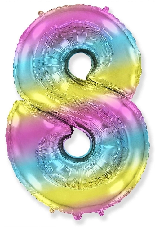 Balón foliový číslice DUHOVÁ 102 cm - 8