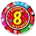 Balón foliový HAPPY BIRTHDAY  8. NAROZENINY 45 cm