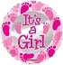 Foliový balónek - It´s a Girl - Je to holka - 45 cm - Baby Shower