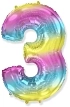 Balón foliový číslice DUHOVÁ 102 cm - 3