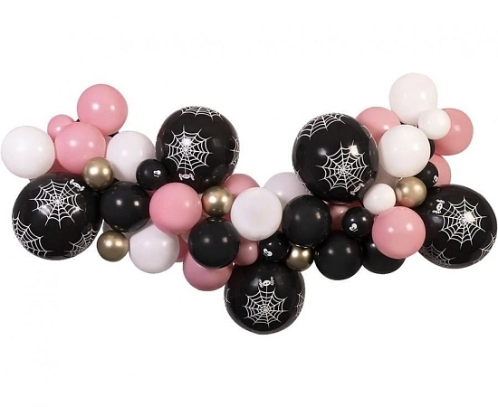 Balónková girlanda - Sada Halloween růžová 300 cm - 65 ks