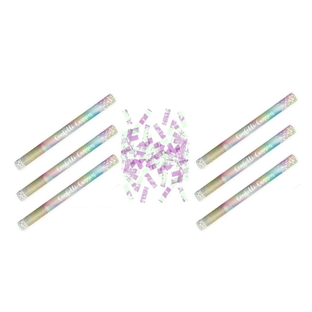 SADA Konfety 60cm - 6ks DUHOVÉ METALICKÉ - Unicorn