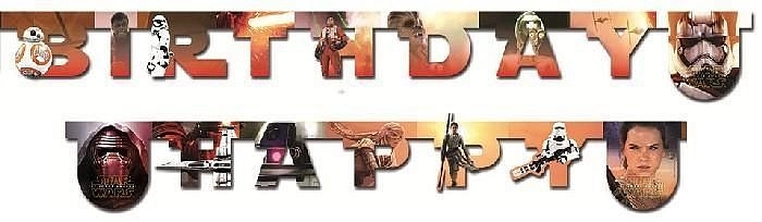 Girlanda Star Wars -  Hvězdné války - HAPPY Birthday - narozeniny - 210 cm