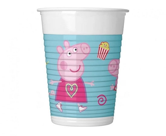 Plastové kelímky prasátko Pepa -  Peppa Pig - 200 ml - 8 ks