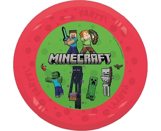 Plastové talíře Pixel - Minecraft - 21 cm - 4 ks