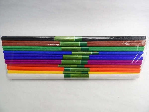 KREPOVÝ PAPÍR MIX - 200 x 50 cm - 10 ks