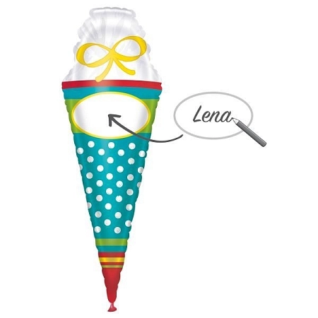 Foliový balón kornout - škola - 70 cm