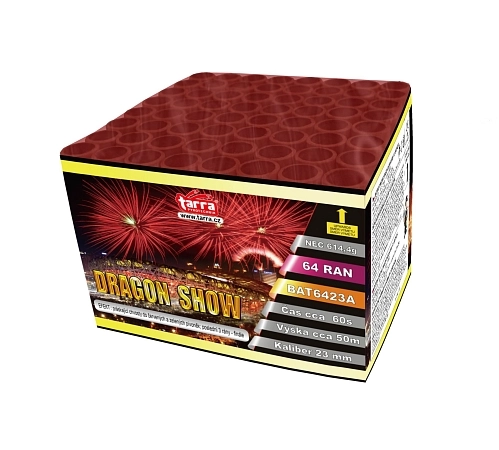 OHŇOSTROJ - BATERIE VÝMETNIC DRAGON SHOW 64RAN 6/1