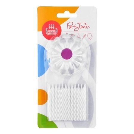 NAROZENINOVÉ SVÍČKY bílé - 24 ks - 6 cm