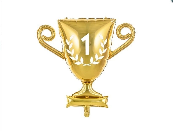 Foliový balónek vítězný pohár - zlatý - 64 cm