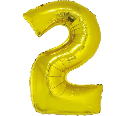 Balón foliový číslice RŮŽOVO ZLATÁ - ROSE GOLD 2 - 35 cm ( NELZE PLNIT HELIEM )