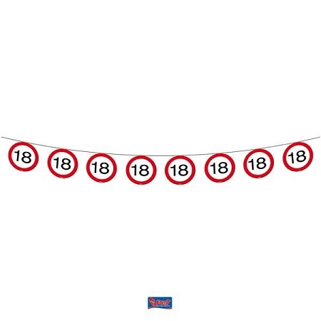 Girlanda narozeniny dopravní značka 18 let ,12m