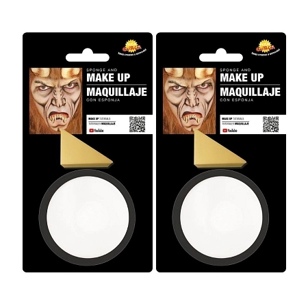 Make-up bílý s houbou 18 g - Halloween