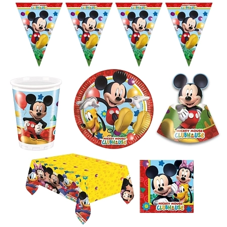 Dětská narozeninová sada myšák Mickey Mouse - 10 osob