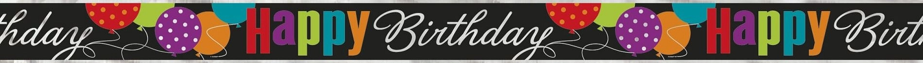 Dekorace - zápich na dort Happy Birthday - narozeniny - stříbrná - 22,5 cm