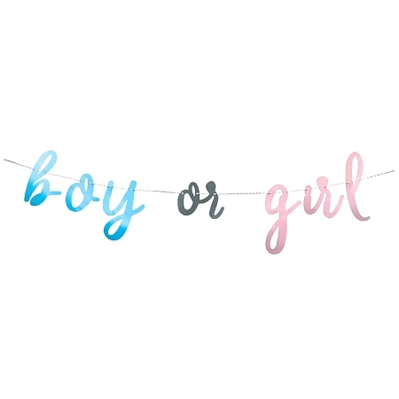 Girlanda Gender reveal - Boy or Girl -  Kluk nebo Holka - 213 cm