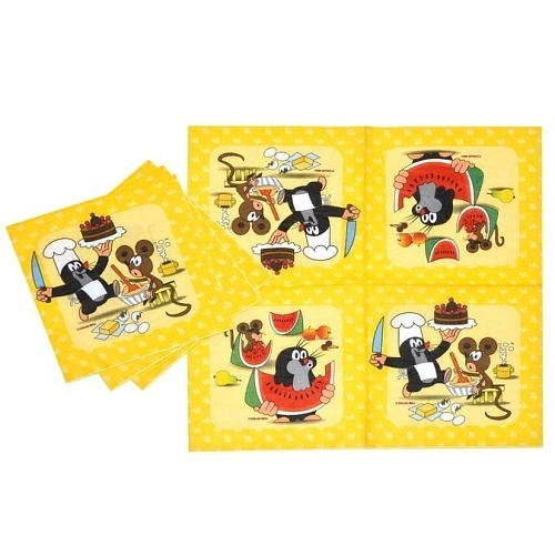 Párty ubrousky Krteček - Krtek a kamarádi 12 ks, 33 cm