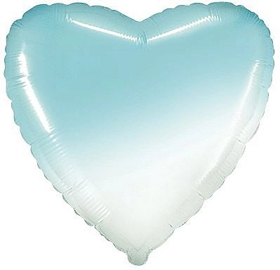 Balón fóliový srdce ombré - modrobílé - 48 cm