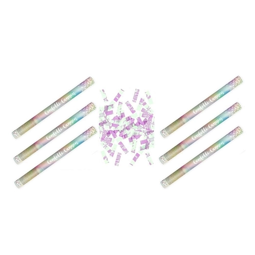 SADA Konfety 60cm - 6ks DUHOVÉ METALICKÉ - Unicorn