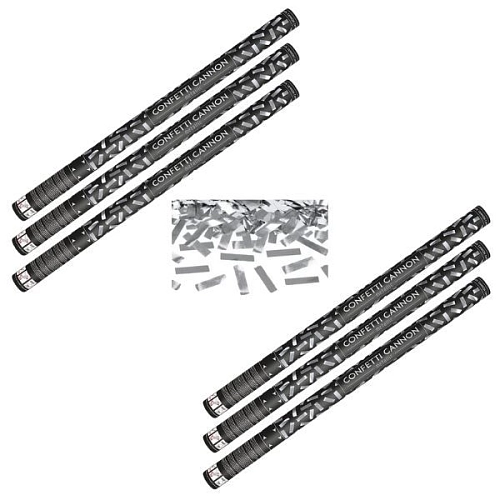 SADA Konfety 80cm STŘÍBRNÉ METALICKÉ - Silvestr - 6 ks