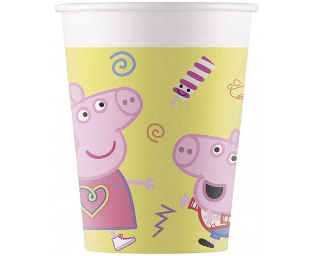 Papírové kelímky prasátko Pepina - Peppa Pig - 200 ml - 8 ks