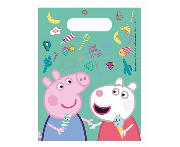 Plastové tašky na dárečky prasátko - Pepina - Peppa Pig - 6 ks