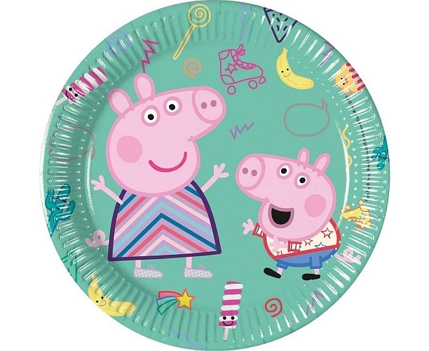 Papírové talíře prasátko Pepina - Peppa Pig - 19,5 cm - 8 ks