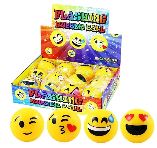Míček Smíšek - smajlík se světlem 5,2 cm - 1 ks - žertovinka