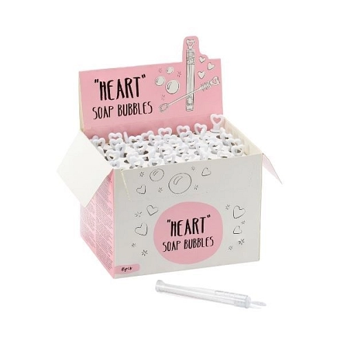 Svatební bublifuk se srdíčkem - bílý  - 48 KS - SVATBA