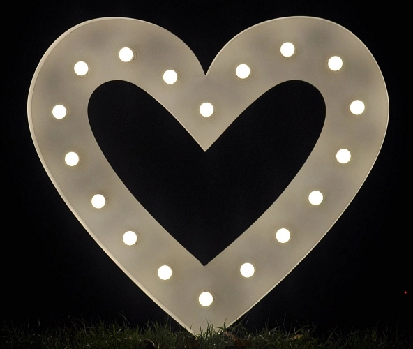 DEKORACE - SVÍTÍCÍ SRDCE - LOVE - 120 cm