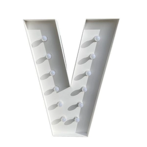 Dekorace - svítící písmeno - V - pronájem