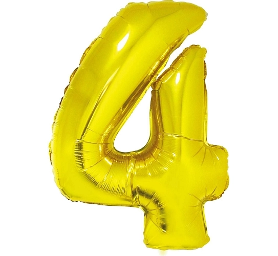 Balón foliový číslice RŮŽOVO ZLATÁ - ROSE GOLD 4 - 35 cm ( NELZE PLNIT HELIEM )