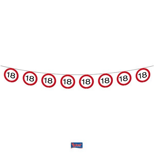 Girlanda narozeniny dopravní značka 18 let ,12m