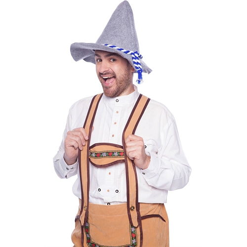 Klobouk bavorák Oktoberfest šedý