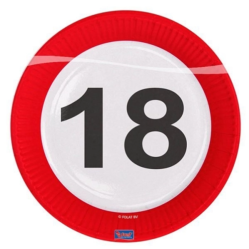 Talíře dopravní značka 18 let , 23cm 8 ks/bal.