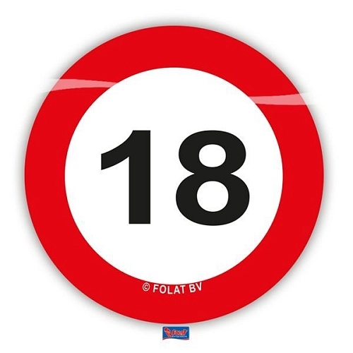 Konfety na stůl XL Dopravní značka 18 let - 48 ks